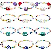 GLANFOIO 12 Girls Bracelets Kids Jewelry, Beaded Friendship Bracelets Bulk for Toddlers, Dress Pretend Play Toy Gift Goodie Bag Little Princess Girl Party Favors