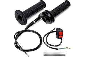 Riyitauto 7/8 22mm Twist Throttle Accelerator Soft Rubber Handle Grips,Mini Bike Throttle Assembly for 50cc 90cc 110cc 125cc Mini Bike Pit Bike Dirt Bike ATV Quad Pocket Bike (Black)