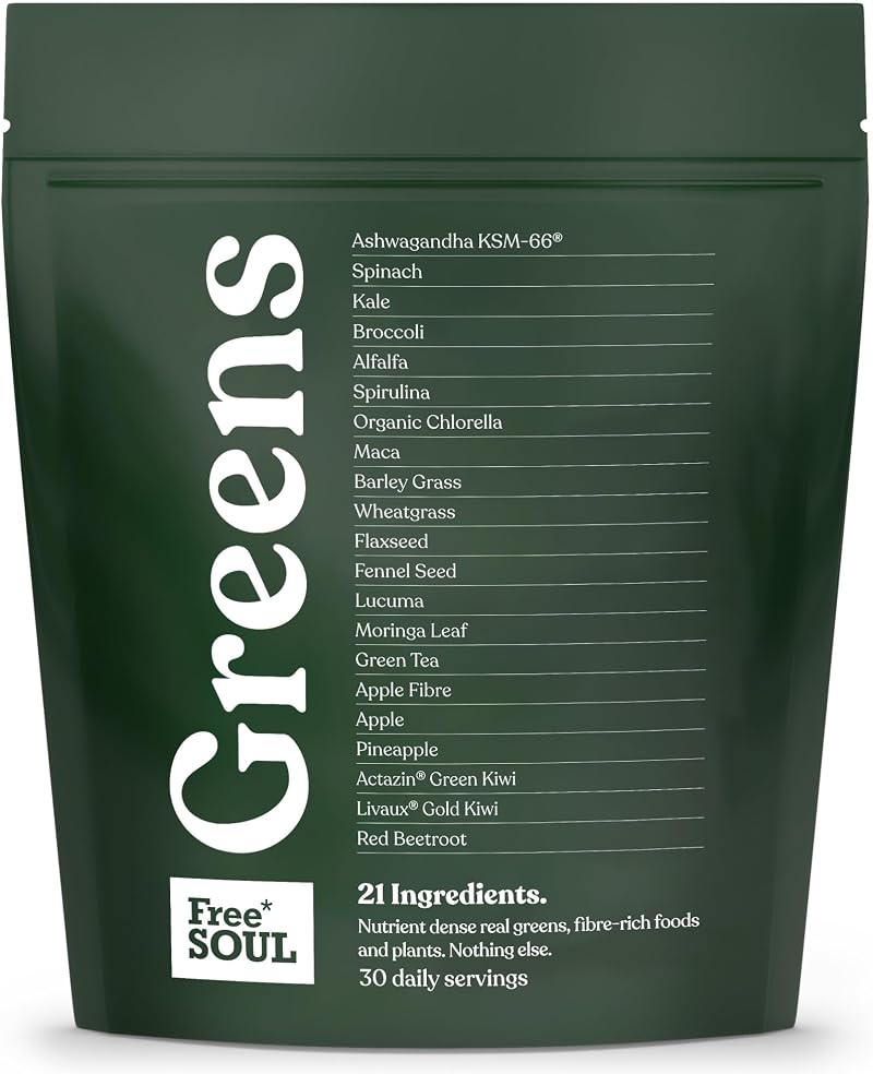 Free Soul Greens 21 Advanced Greens Superfoods Adaptogens 30 Servings UK Made
