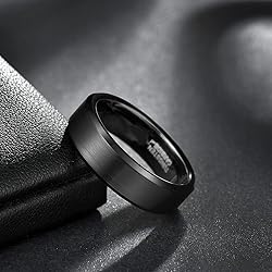 6mm Black Wedding Tungsten Ring Bands For Men Women