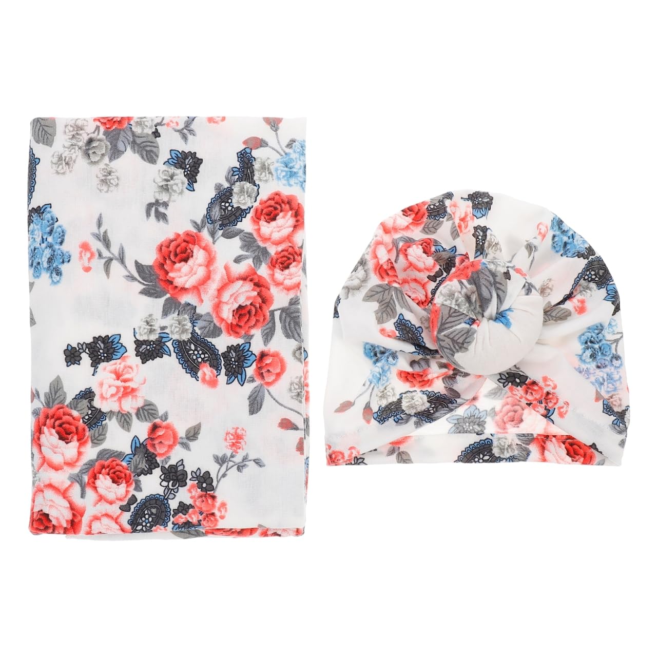 TOYANDONA 1 Set Baby Swaddle Blanket Newborn Swaddle Blankets Soft Silky Receiving Swaddling Wrap Blanket with Hat for Boys and Girls Baby Girl Shower Gift(White)