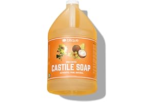 Blisque Organic Castile Soap | Unscented | Pure All Natural Moisturizing Mild Liquid Soap | Biodegradable and Eco-Friendly | With Olive and Coconut Oil | Hypoallergenic for Sensitive Skin | 1 Gallon