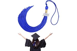 MDOZQ 2024 Graduation Tassel Charm, Dark Blue Taseel for 2024 Graduation with Silver Year Charm, 24 Tassel Graduation Blue Tassel Academic Charm for Philosophy Graduates Parties Ceremonies Souvenir