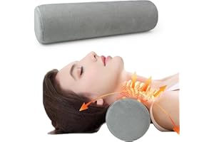 SUBCULTUREPICK Cervical Neck Roll Foam Pillow, Bolster Pillow, Round Neck Pillows Support for Sleeping Cylinder Bolster Pillow for Bed, Legs, Back and Yoga (4x17 inch)
