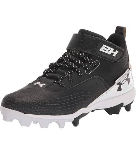 Amazon.com | Under Armour Harper 6 Mid Baseball Cleats Black/White