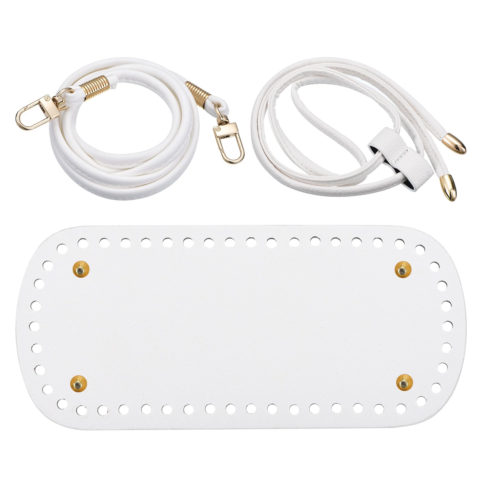 uxcell Leather Bag Backpack Making Set, 3Pcs Leather Purse Making Kit with Bag Bottom, Shoulder Strap, Drawstring for DIY Bag Making, White