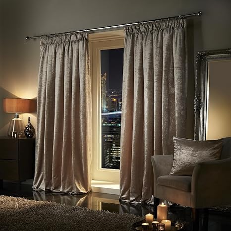 Viceroybedding Pair Of Plush Crushed Velour Faux Velvet Pencil