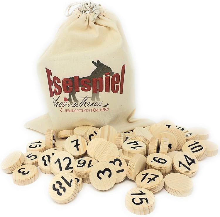 Prescher Stuhrer Eselspiel XXL Weihnachtsedition – 121 Holzsteine, Für 2-10 Personen