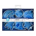 R&M International Space Cookie Cutters, Rocket, Star, Crescent Moon, Flag, Planet, Circle, 6-Piece Set, Silver