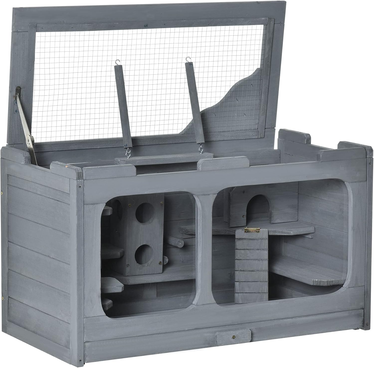 pawhut wooden hamster cage