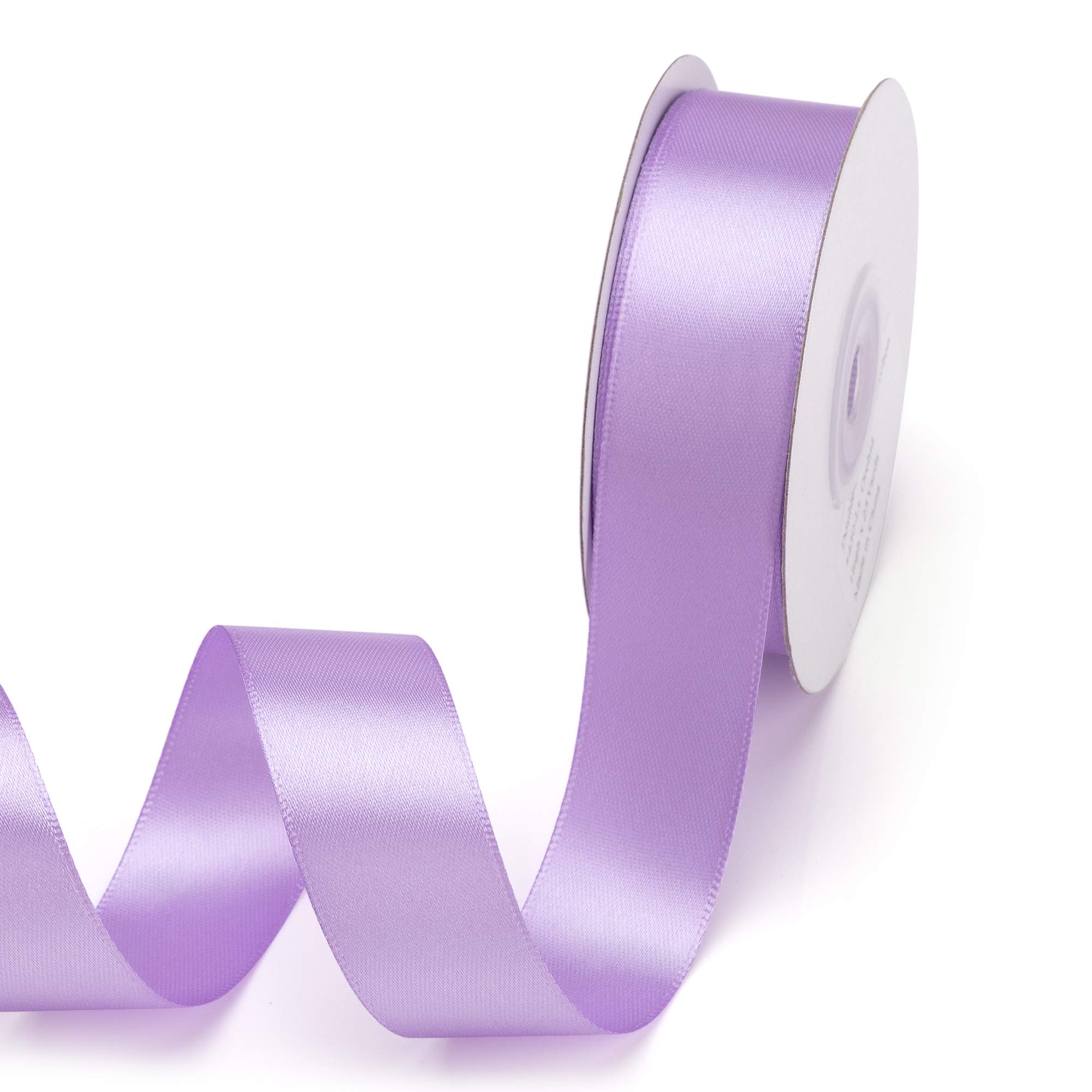 IHKFILAN Double Face Satin Ribbon in Orchid (25 mm x 22.86 m) Matt Shiny Gift Ribbon for Decorating & Crafts, Weddings, Christenings — image 1