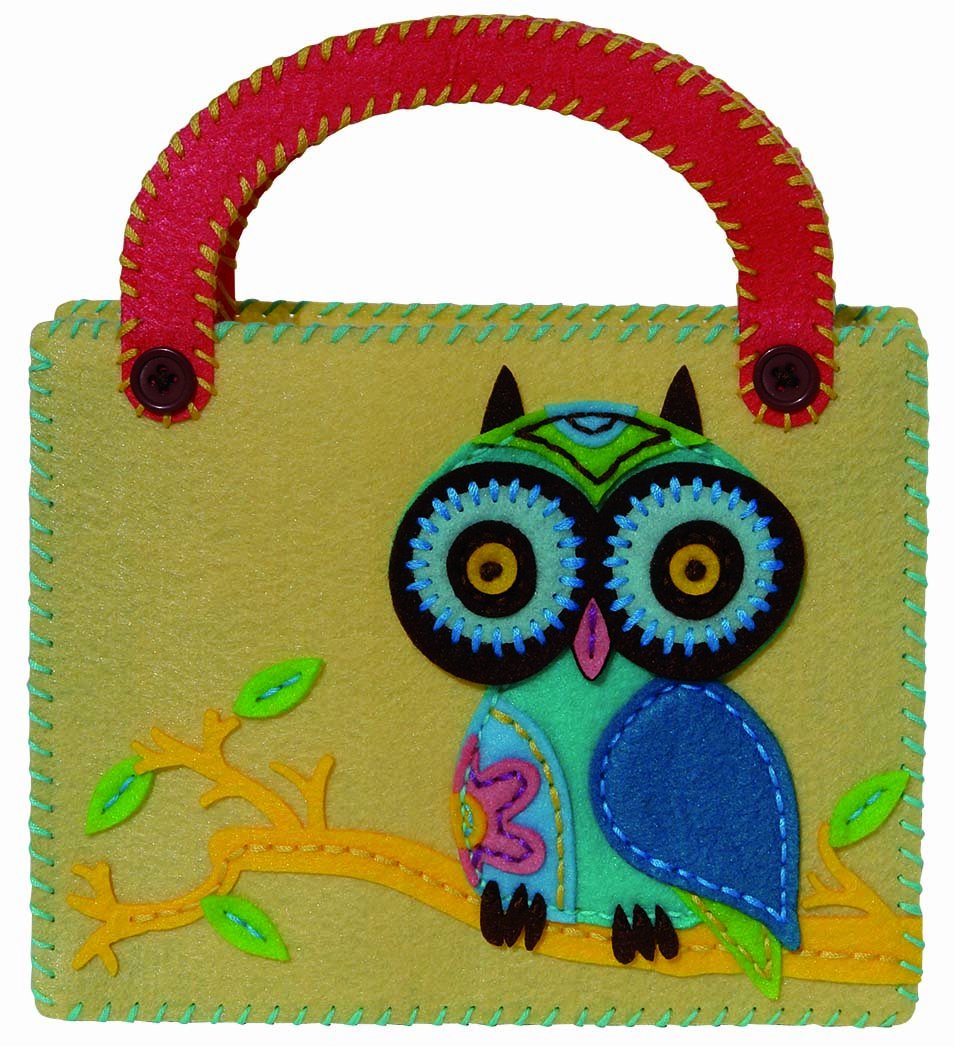 Kleiber Felt Owl Bag Craft Set, Yellow