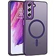 DUEDUE Design for Samsung Galaxy S21 FE Case Magnetic[Compatible with Magsafe], Translucent Matte Back Full Protective Shockproof Cover Anti-Scratch Phone Case for Galaxy S21 FE 5G, Deep Purple