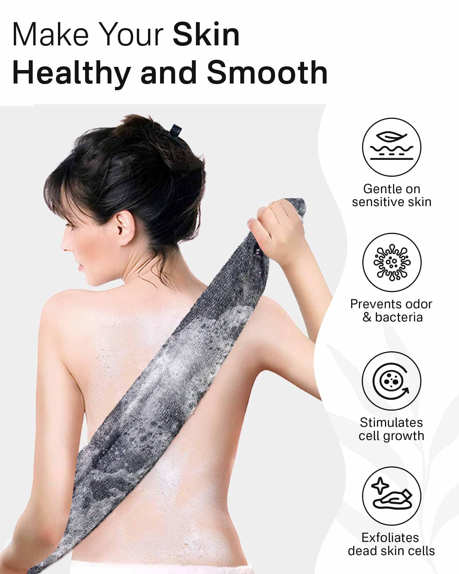 Yiclick 2 Pack Exfoliating Washcloth Towel - Body Scrubber Exfoliator, Loofah Sponge, Korean & Japanse & African Net Sponge Rag - Back Scrubber Washer for Use in Shower Bath