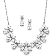 Mariell Rose Gold CZ Necklace & Earring Set - Mixed Pear & Marquise Shapes On Delicate Chain