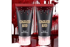 BEUSELF DE'LANCI Edible Fake Blood Gel, Realistic Sfx Fake Blood Makeup Kit, Washable Fake Blood for Clothes Mouth Eyes, Special Effects Makeup Kit for Vampire Zombie Halloween Fake Blood Makeup- 60g(2.12 Oz)
