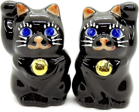 Amazon 幸運を呼ぶ吉兆 ちび招き猫 青目の黒ネコちゃん ペア インテリア オンライン通販 Amazon 幸運を呼ぶ吉兆 ちび招き猫 青目の黒ネコちゃん ペア インテリア オンライン通販