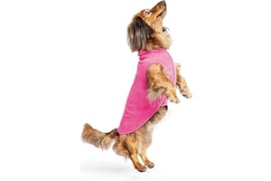 Gold Paw Stretch Fleece Dog Coat, Stretchy Pet Sweater, Machine Washable Pullover for Winter and Fall, Fuchsia, 12