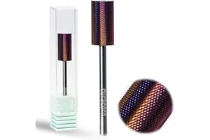 Curacoro Nail Drill Bits 3/32'' - Safe Smooth Stop Large Barrel Carbide Bit (Extra Fine) for Flawless, High-Shine Finish, Refine & Perfect Nail Enhancements, Nail Art Pedicure Manicure Salon & Home