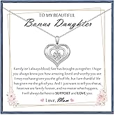 CERSLIMO Daughter Gifts from Mom & Dad - Unique Christmas Birthday Gifts for Daughters Stepdaughter Bonus Daughter Gift Ideas, Sterling Silver to My Daughter Necklace from Mother And Father