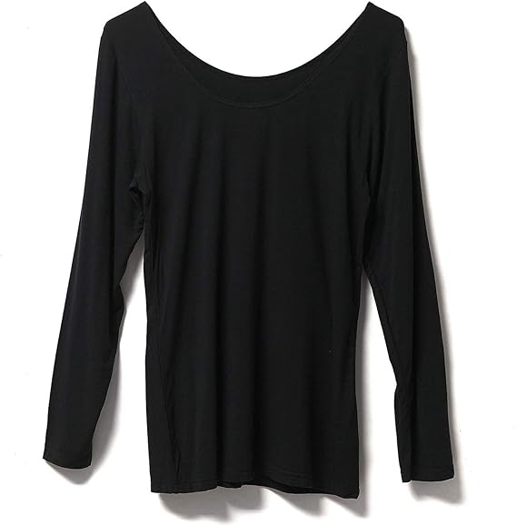 Amazon 白鷺ニット 襟ぐり広め バレエネック インナーシャツ 長袖 レディース レーヨン K5742k R インナーシャツ 通販