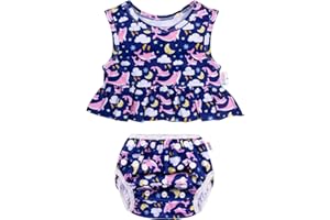 ALVA Baby Girls Swimsuit Two Piece Bikini Sets Toddler Ruffle Bathing Suit Beach Pool Swimming Lesson