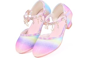 Longitudinalhorse Princess Dress Up Shoes - Cinderella Heels for Little Girls