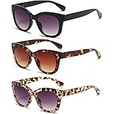 ZXYOO Bifocal Sunglasses For Women Reading Sunglasses 3 Pack UV400 Sun Readers Glasses With Spring Hinge +2.0