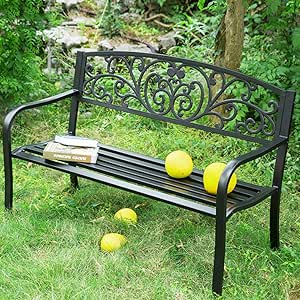 HOUSEHOLD Sillas de Parque Bancos Dobles de Exterior, Bancos de terraza