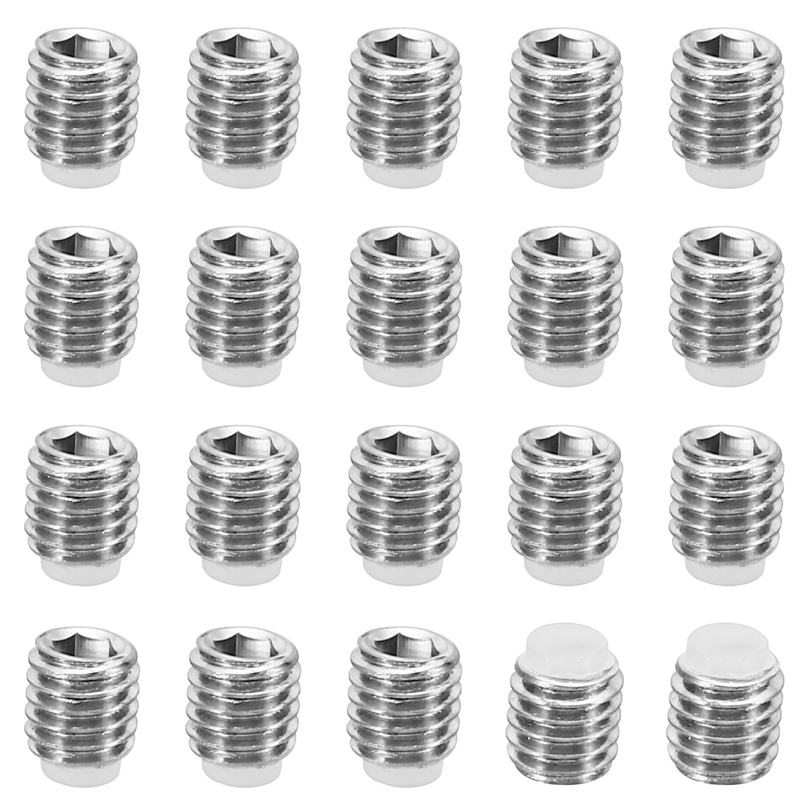 PATIKIL M5x5mm Nylon Tip Grub Screw, 20 Pack Metric Hex Socket Head Cup Point Anti Slip Set Screws Internal Hex Drive Hardware, 304 Stainless Steel
