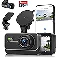 Dash Cam Front and Rear,4K+1080P WiFi Dual Dash Camera for Cars with App, 3" IPS Dashboard Camera Recorder,Night Vision,24H/7 Parking Mode, Loop Recording,170° Wide Angle,Free 64GB SD Card