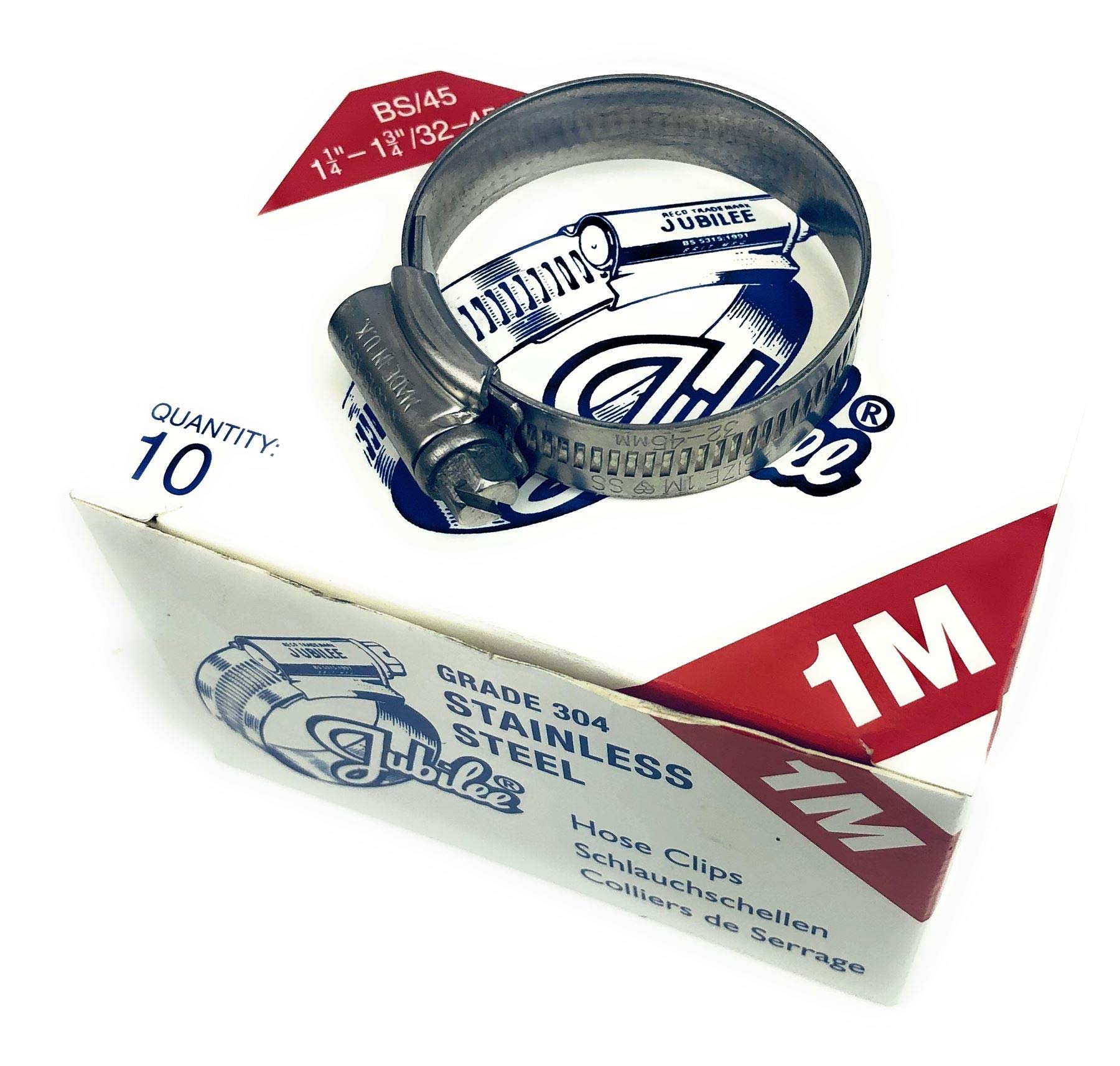 Jubilee® Stainless Steel SS304 Hose Clamp 32-45mm x 10