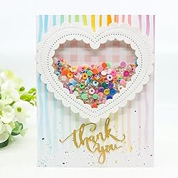 Rectangular Dots Cover Scallop Hearts Dies for Card