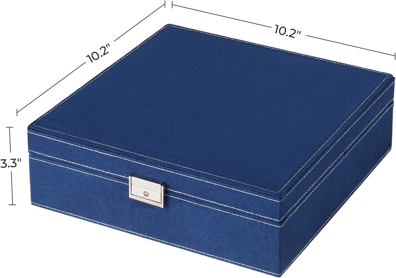 SONGMICS Large Jewelry Box with a Removable Tray and Compartments for Earrings, Necklaces, Bracelets, Dark Blue: Furniture & Decor