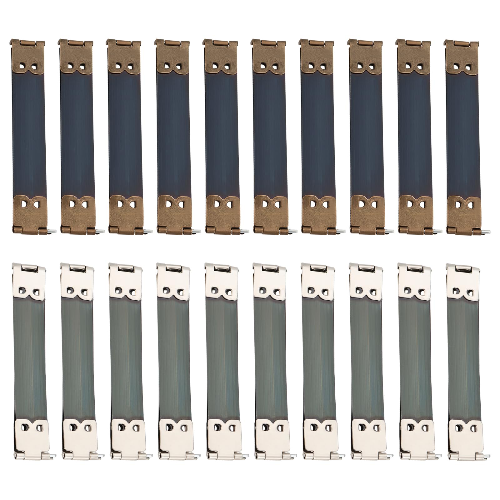 OTOTEC 20Pcs Hidden Snap Metal Bag Making Snap Spring Clip Kiss Buckle for Bags Handbags Wallets Shoulder Bags 8.5x1.4x0.1cm (Silver Bronze)