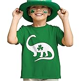 Tstars St Patrick's Day Dinosaur Shirt - Irish Shamrock Clover Infant & Toddler Kids Tee for Boys Girls