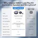 EMEET Luna Plus Conference Speaker 8 Mics Satellite Mic 360° Noise Reduction view 3