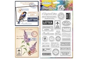 CHGCRAFT Vintage Air Mail Clear Stamps Postage Transparent Stamps Silicone Clear Stamp Seals for DIY Scrapbooking Photo Album Decoration, 4.3x6.3inch