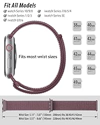 Nylon Loop Sport Band Compatible with Apple Watch