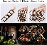 QUCUMER Wooden Wine Rack Foldable 10 Slot Free Standing Bottle Organizer view 5