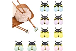 CAPIANT 10 Pack Cute Little Bee Needle Point Protection Needle Stoppers Knitting Tools Knitting Supplies Accessories