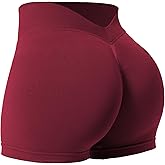YEOREO Workout Scrunch Shorts Women V Back Gym Butt Lifting Liz High Waisted Seamless Shorts
