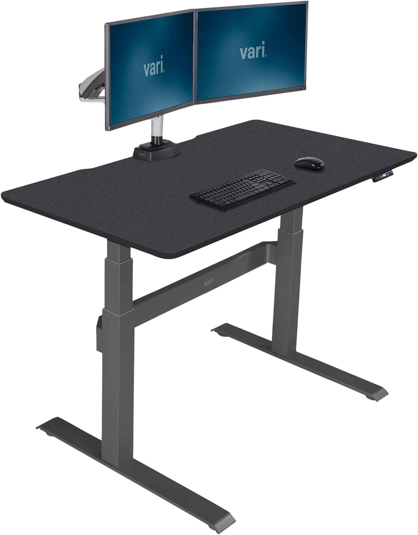 Vari Electric Standing Desk 48 - Sit to Stand Desk - 3 Button Memory Settings - Includes Crossbar w/Cable Management Tray