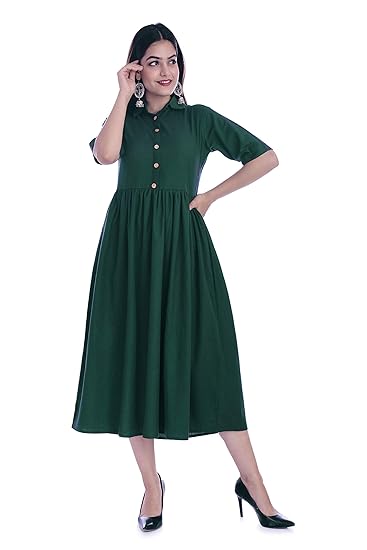 green cotton maxi dress