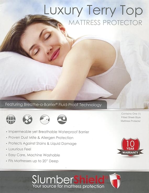 Terry Waterproof Mattress Cover Protector Queen Dust Mite ...