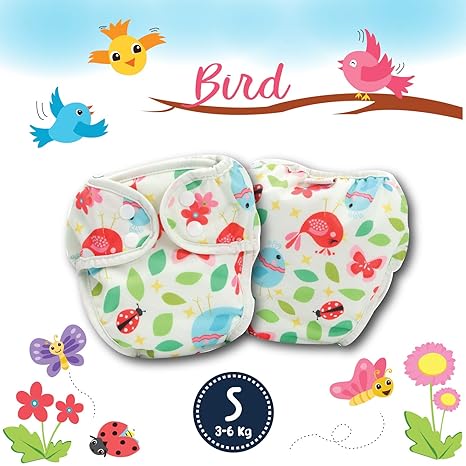 Paw Paw Reusable Baby Washable Cloth Diaper Nappies with Wet-Free Inserts for Babies/Infants