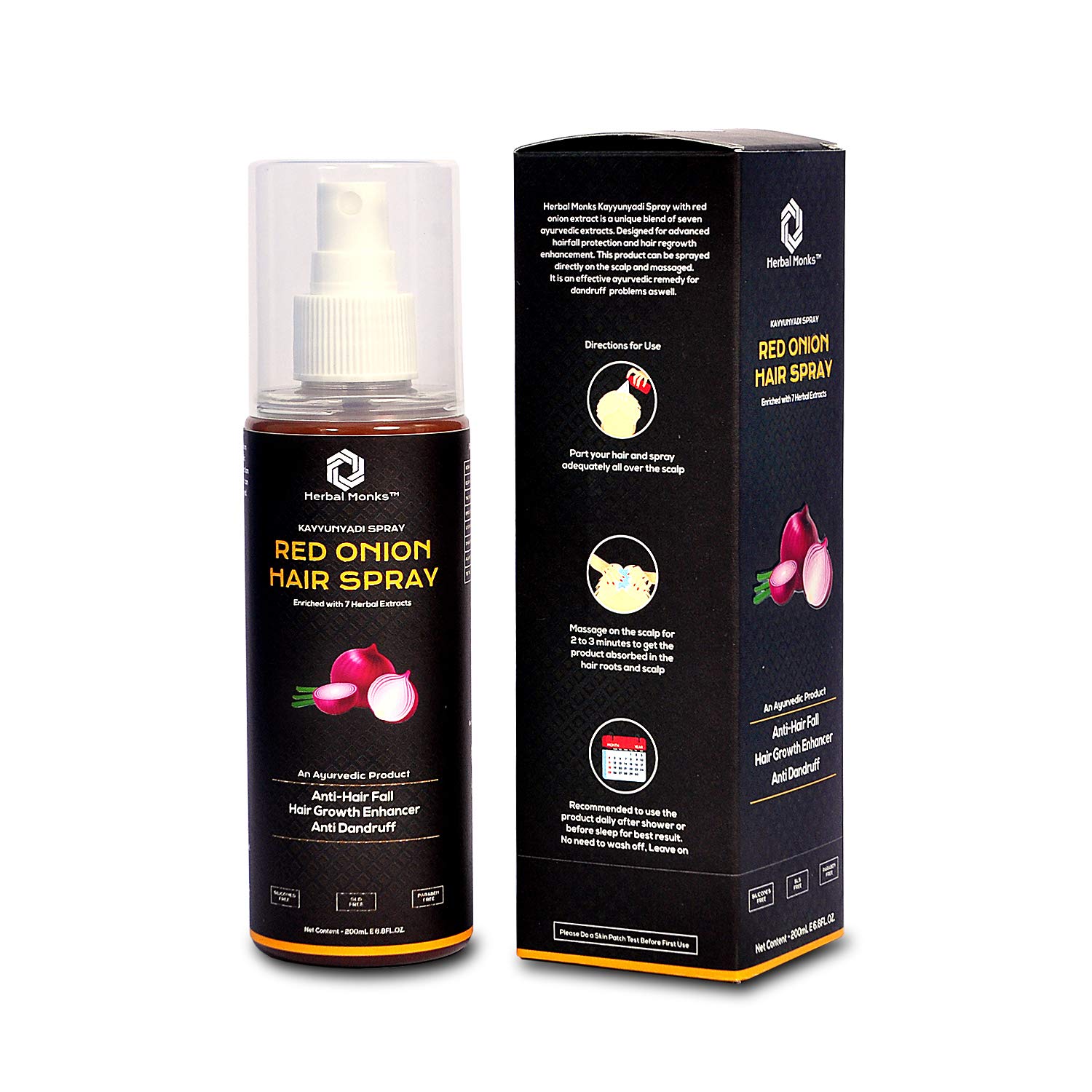 Herbal Monks Red Onion Hair Tonic For Hair Re Growth Anti Hair