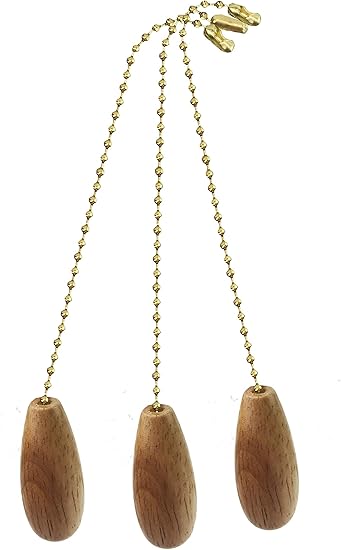 Decorative Wooden Ceiling Fan Pull With Beaded Chain White