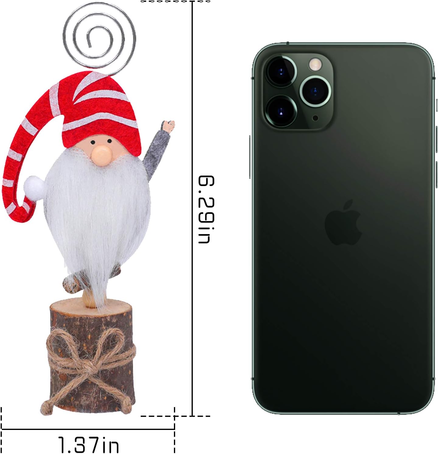 Set of 6 Christmas Swedish Tomte Card Holders- Xmas Plush Gnome Dolls Table Photo Holder in 4 Styles Wood Based Cartoon Clips for Memo Card Photo Xmas Table Display Deors Christmas Holiday Centerpiece: Home & Kitchen