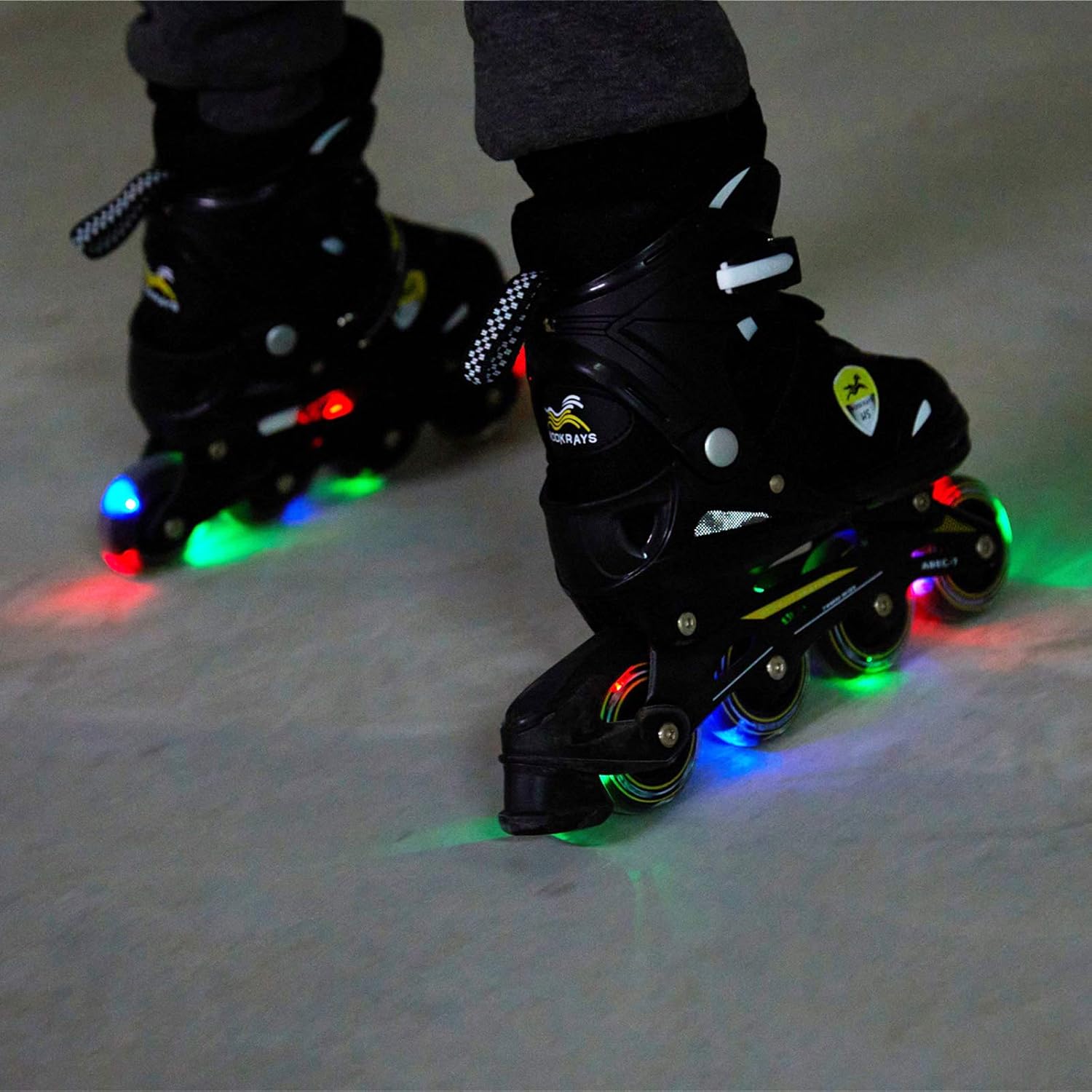 WOOKRAYS Adjustable Kids Inline Skates with Light up Wheels, Fun Flashing Beginner Illuminating Roller Skates for Kids Boys and Girls : Sports & Outdoors